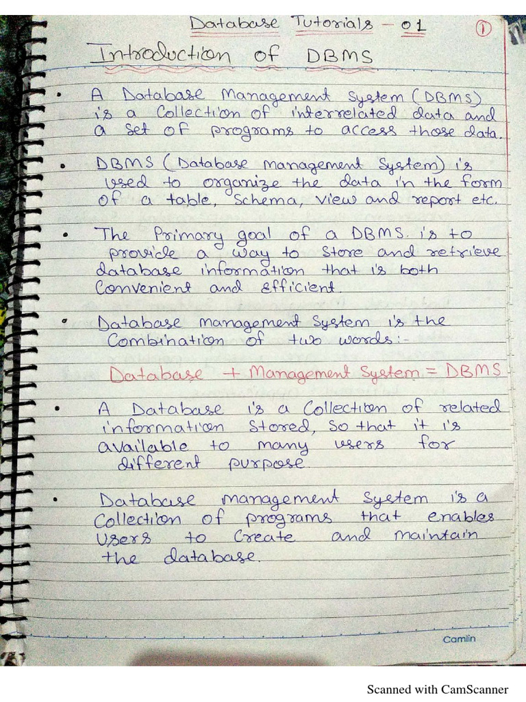DBMS Handwritten Notes PDF | PDF