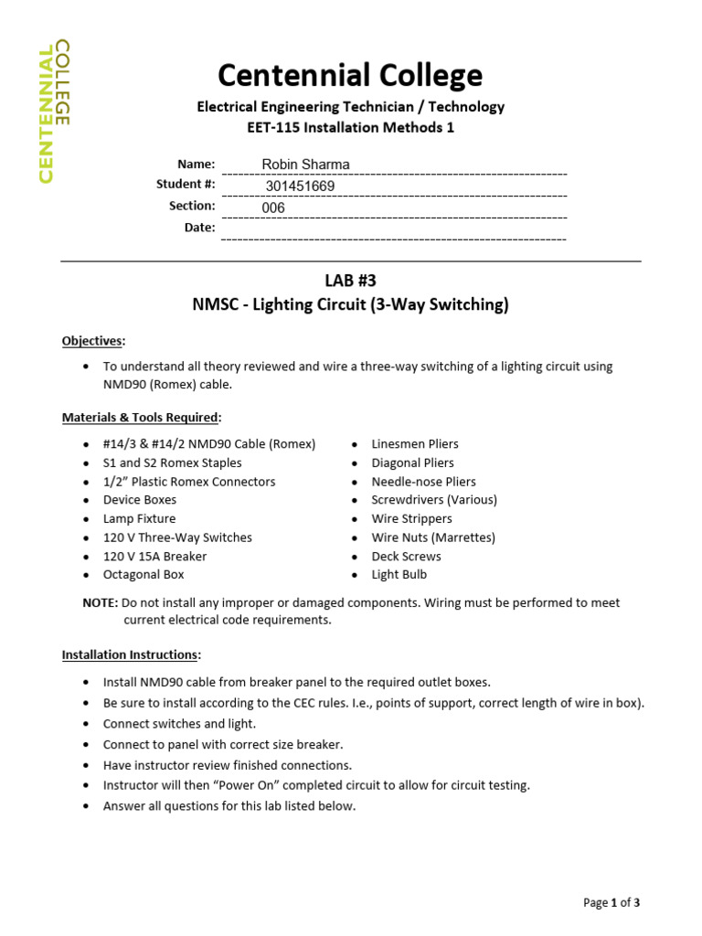 NMSC Electrical Installation Guide | PDF | Switch | Electrical Wiring