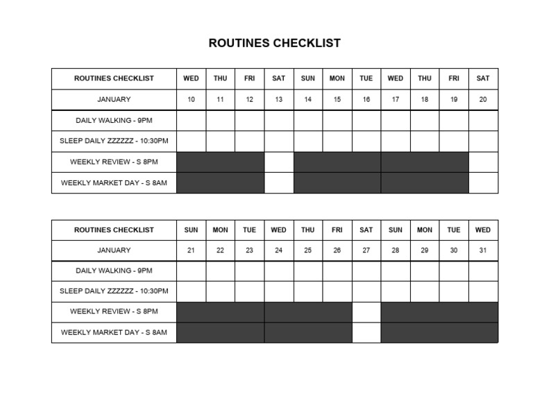 Routines Checklist | PDF