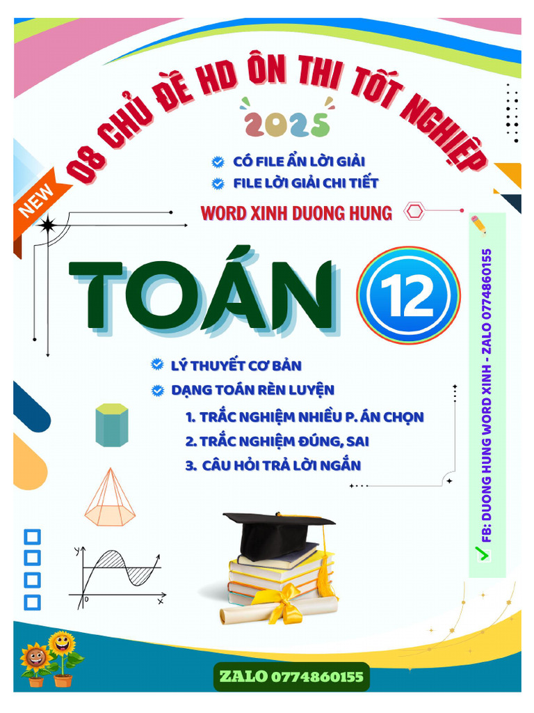 Full 08 CĐ On Thi TN Toán 12-New Vip 2025 | PDF