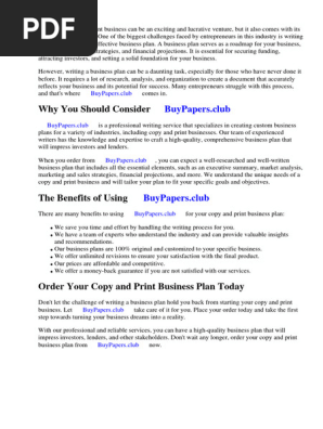 Copy and Print Business Plan Sample