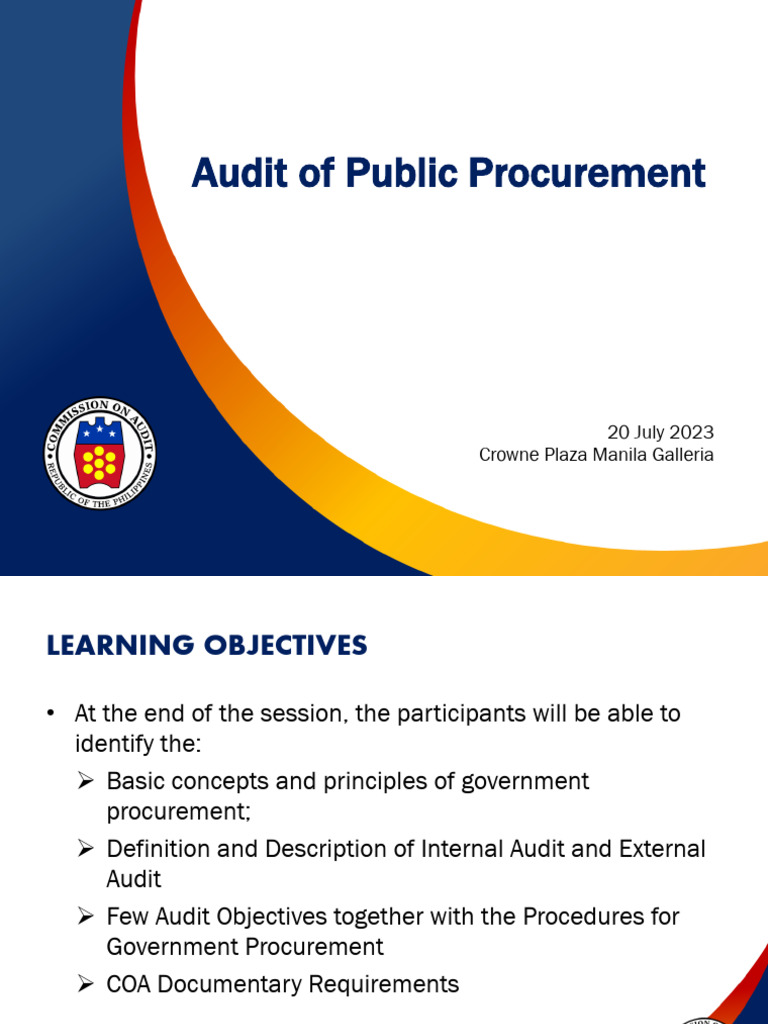 Public Procurement Audit Overview | PDF | Internal Control | Audit