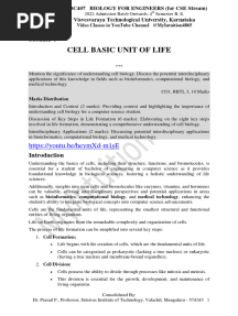 DRP's Notes Module 1 BBOC407 Biology For CSE