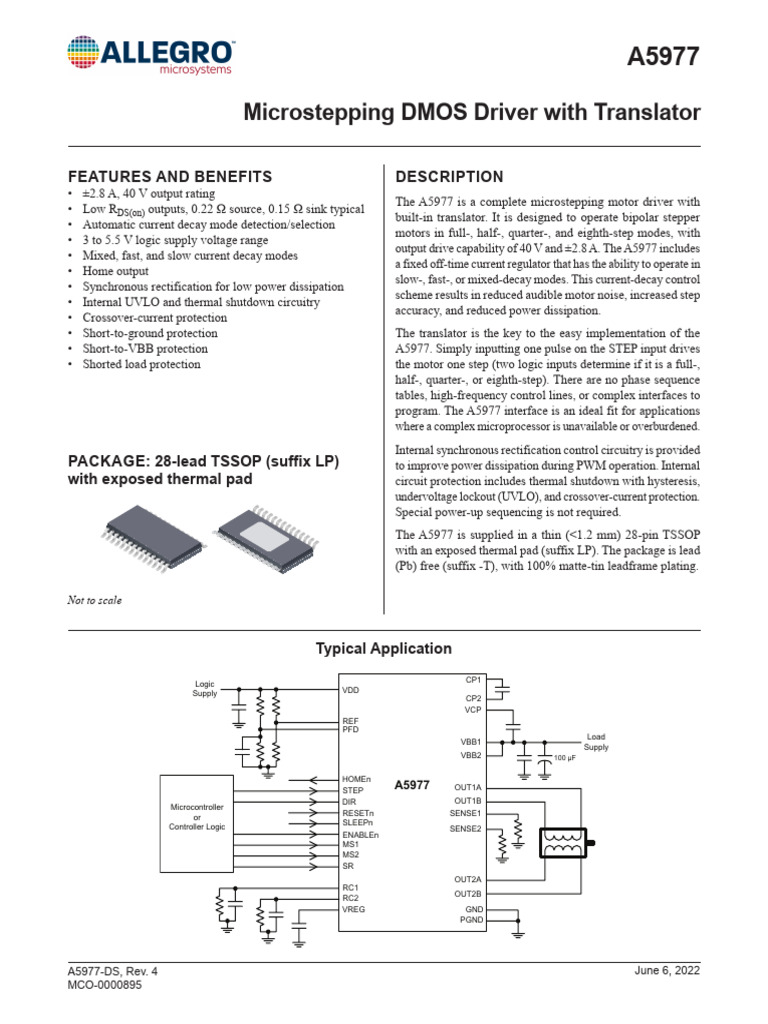 A5977 Microstepping Motor Driver | PDF | Computer Engineering ...