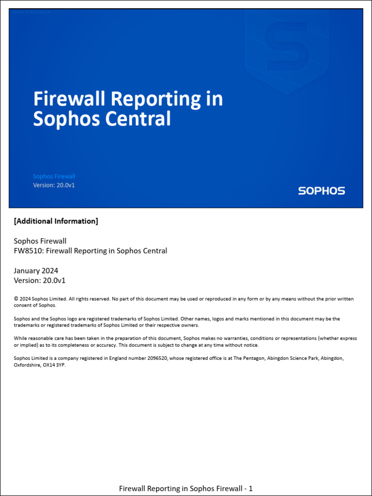 FW8510 20.0v1 Firewall Reporting in Sophos Firewall | PDF | Firewall ...