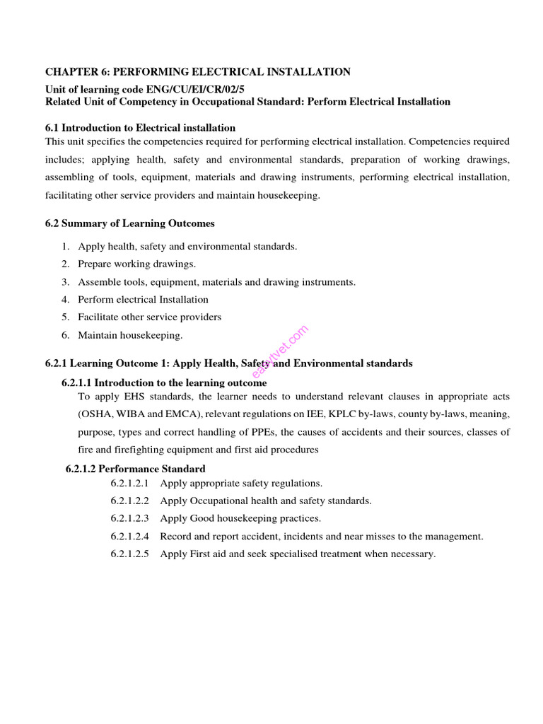 Peform Elec Install | PDF | Personal Protective Equipment