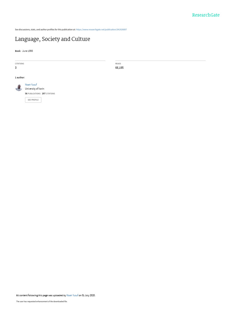 Language Society and Culture | PDF | Linguistics | Syntax