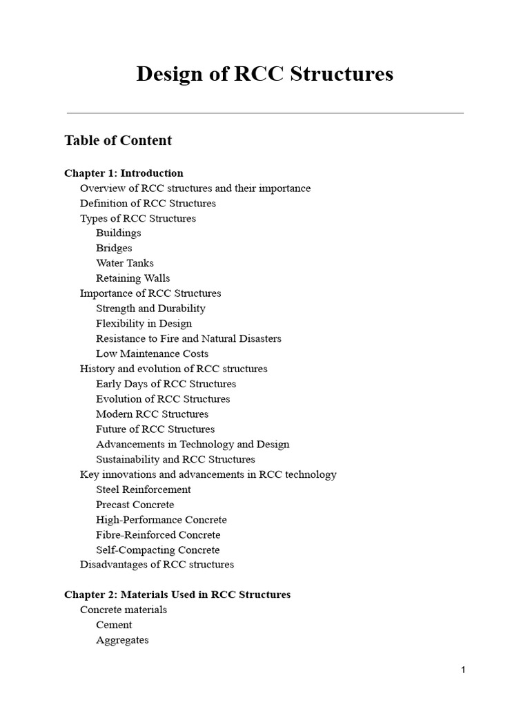 RCC Structures: Design and Materials Guide | PDF | Concrete | Beam ...