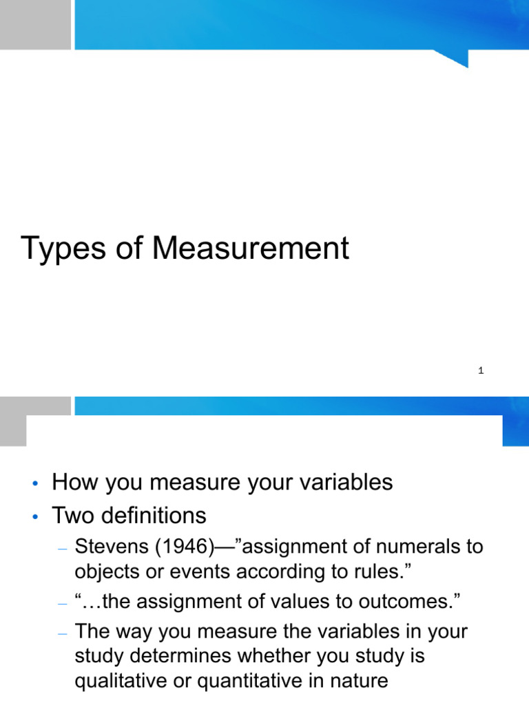 Lecture 7 Updated Data Collection and Measurement | PDF | Level Of ...