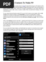 Nokia n9 Import Google Contacts - Syncing Gmail With Nokia n9 - How To Synchronise n9 With PC - How To Sync Contacts To Nokia N9 - BlackBerry and Cell Phones
