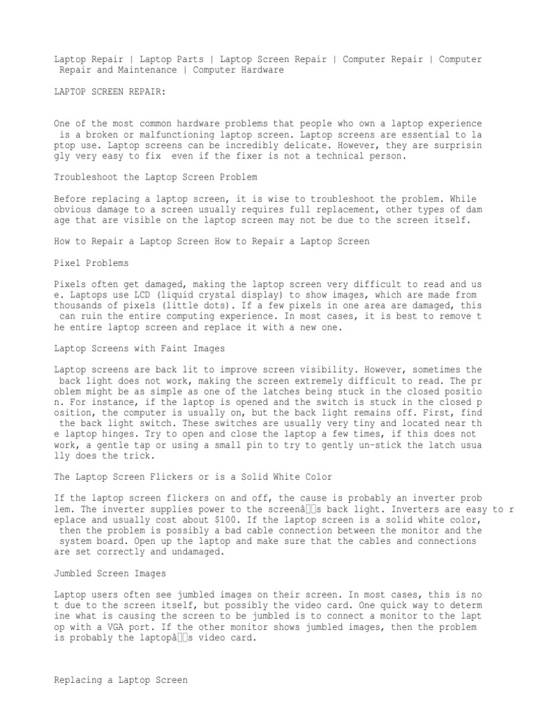 Laptop Repair Laptop Parts Laptop Screen Repair Computer Repair