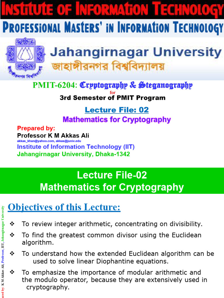 File 02. PMIT-6204 Cryptography & Steganography - Mathematics For ...