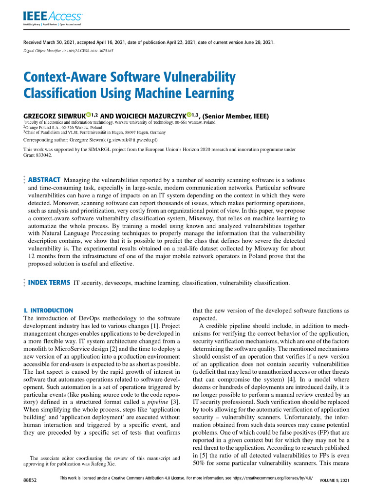 Context-Aware Vulnerability Classification | PDF | Vulnerability ...