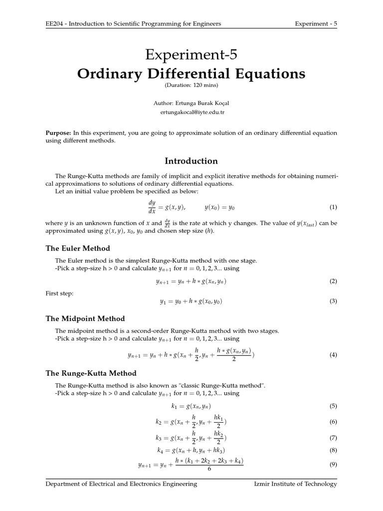 Differential Equations Pdf Ncert