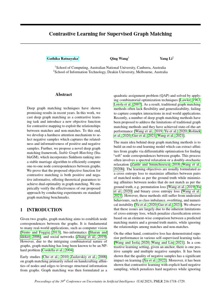 Contrastive Learning for Graph Matching | PDF | Time Complexity ...