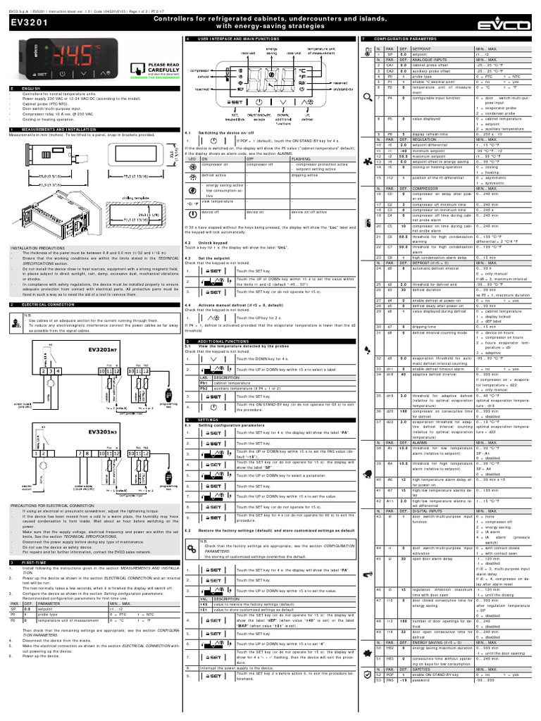 EV3201 Controller Installation Guide | PDF