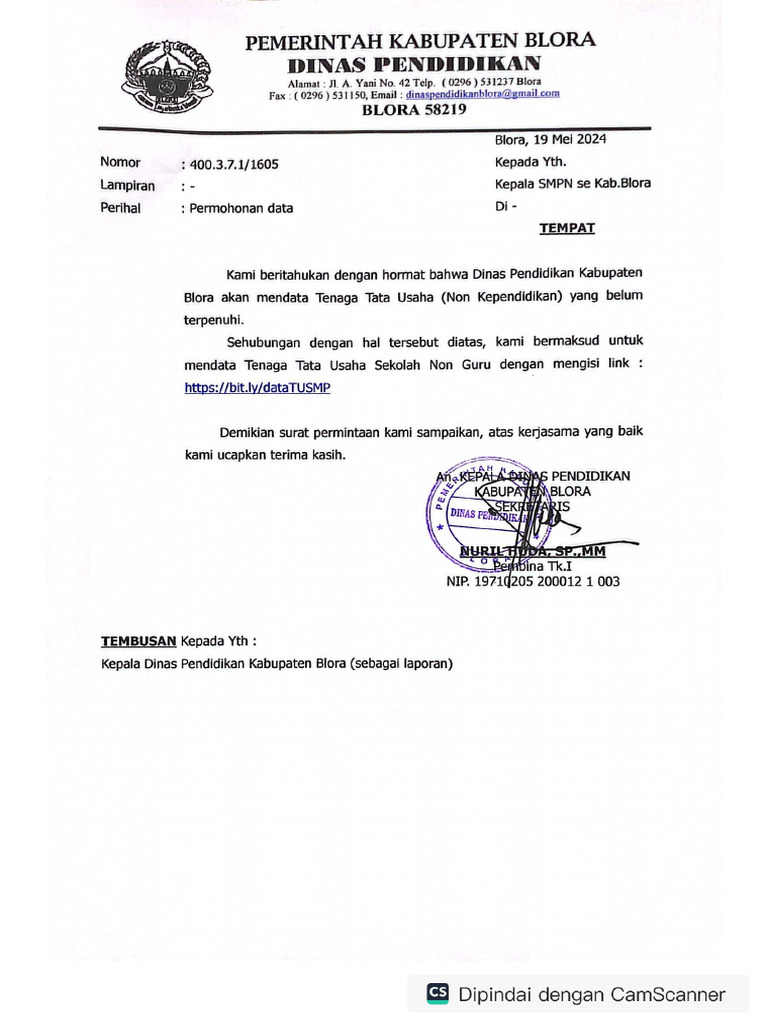 Permohonan Data TU | PDF