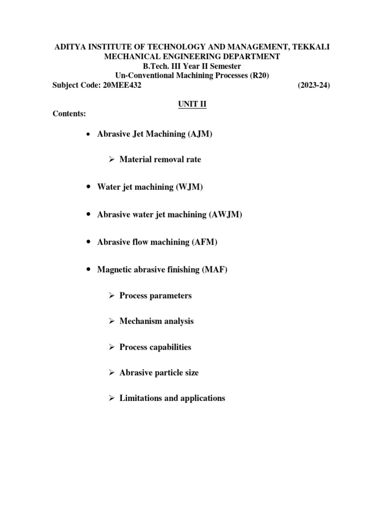 Ucmp Unit II Download Free PDF Machining Abrasive