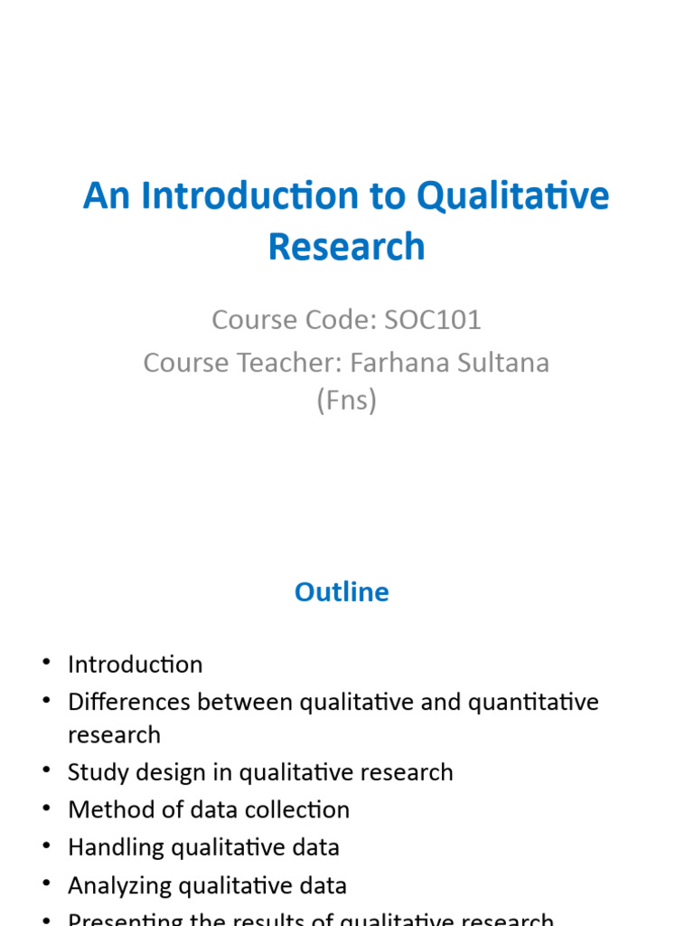 Qualitative Research | PDF | Methodology | Qualitative Research
