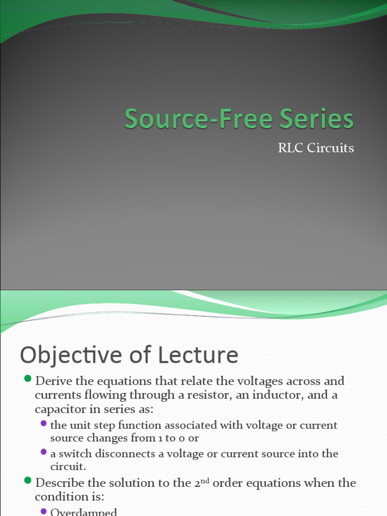 Natural Response Series RLC Circuit | PDF | Electrical Network ...