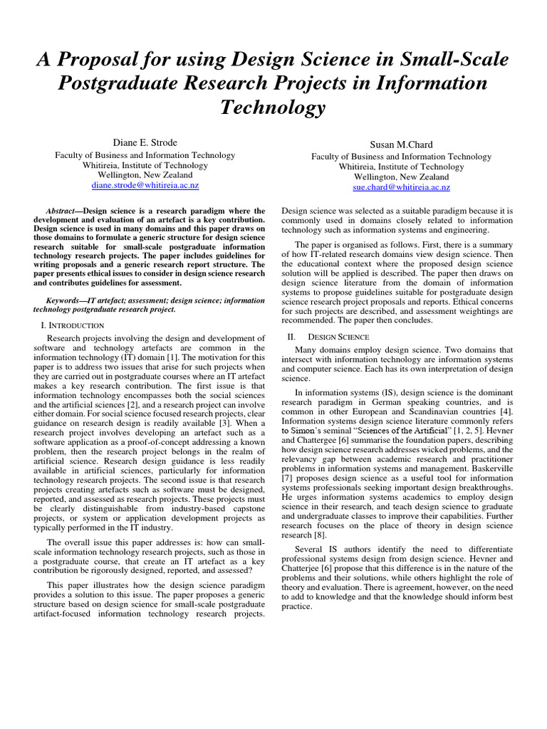 A Proposal For Using Design Science in S | PDF | Science | Evaluation