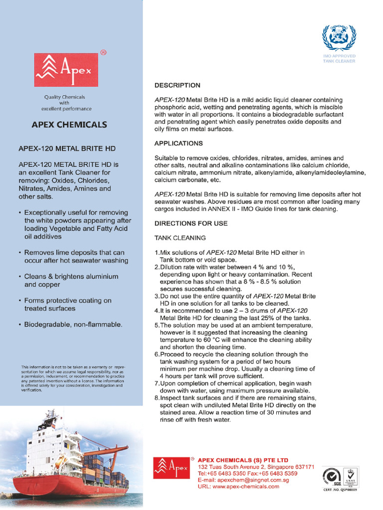 Apex_120_Metal_Brite_PDS | PDF