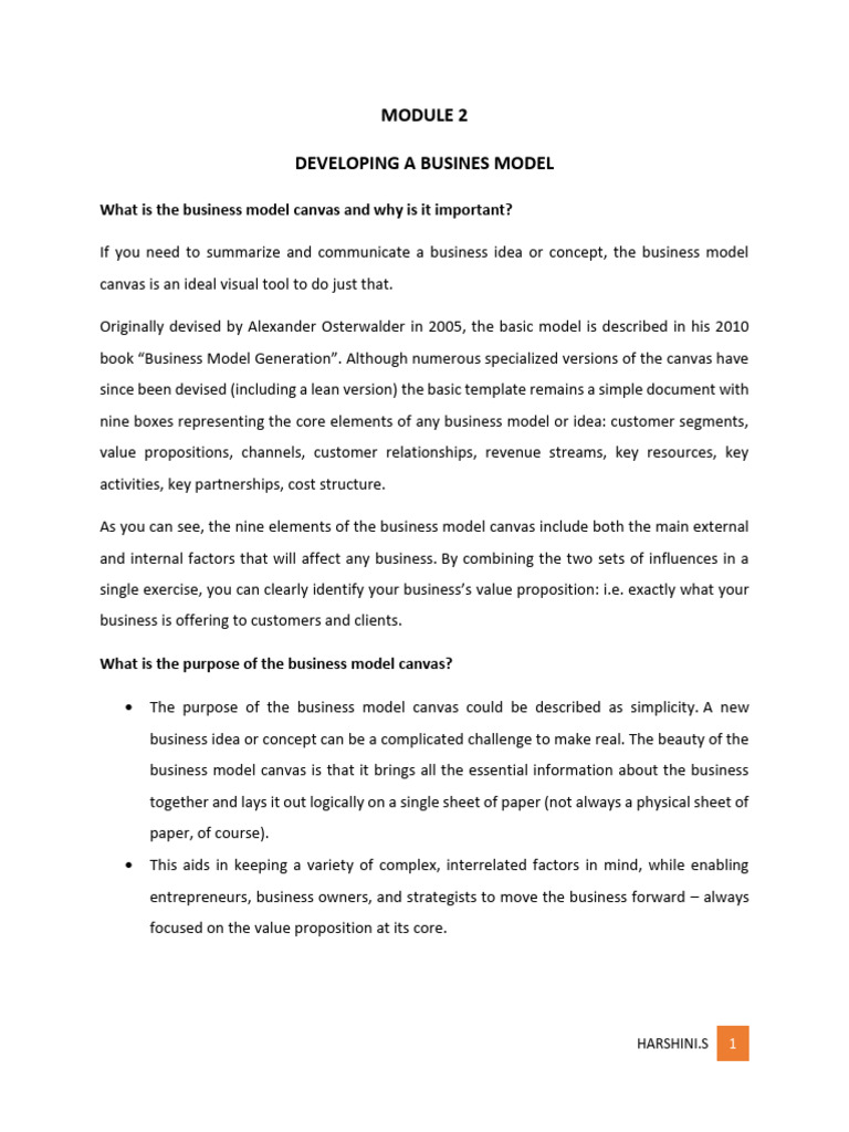 Module 2_Developing Business Model | PDF | Feasibility Study | Business ...