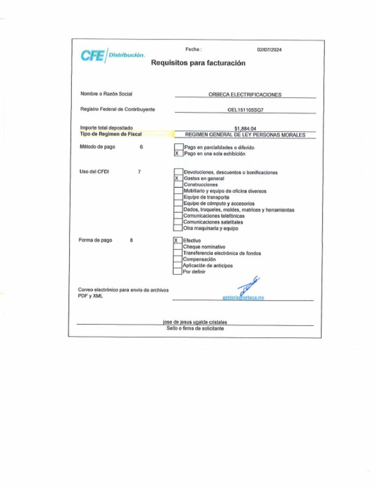 Formato de facturacion pdf