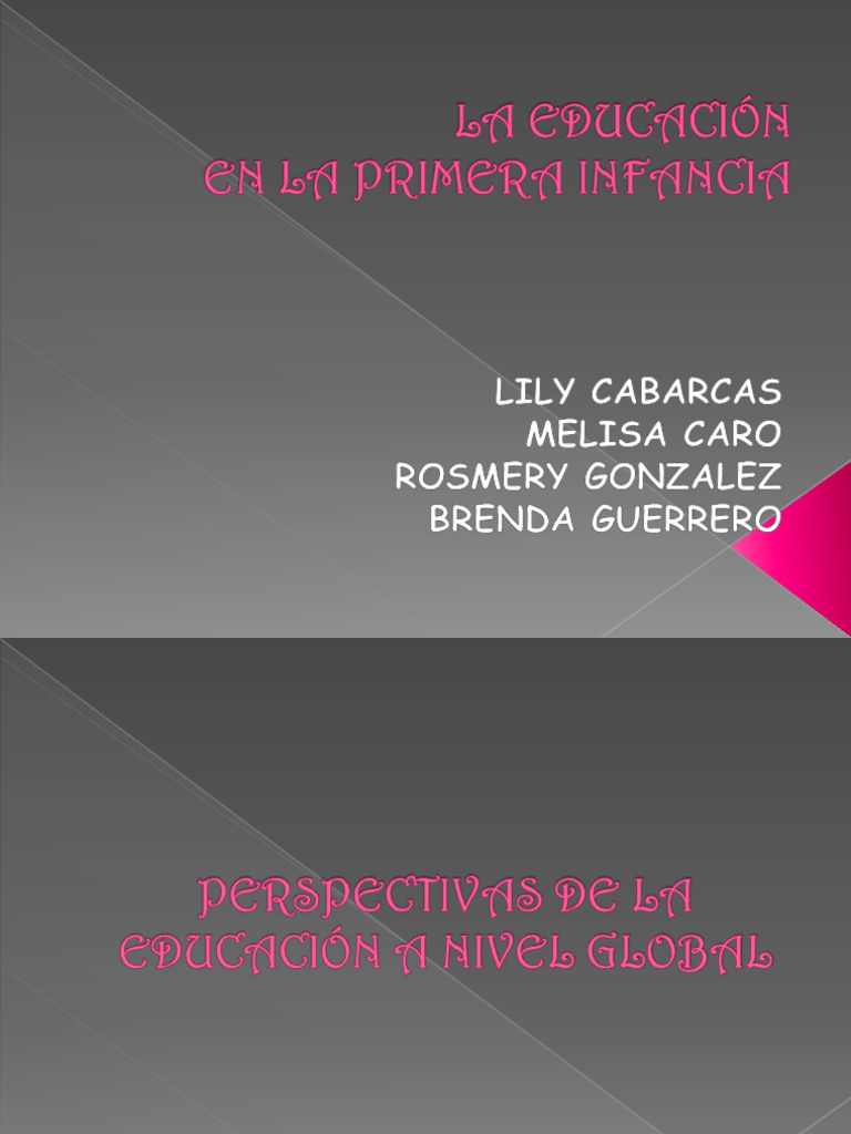 La Educacion en La Primera Infancia | PDF | Educación de la primera ...