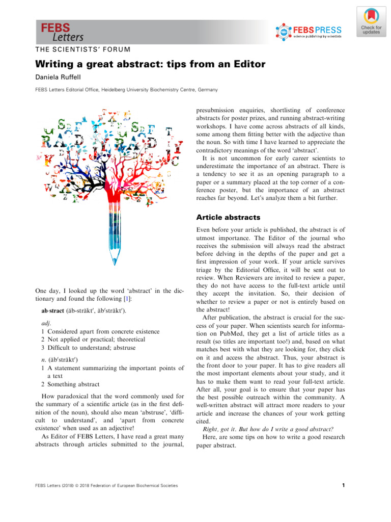 Writing A Great Abstract: Tips From An Editor | PDF | Information