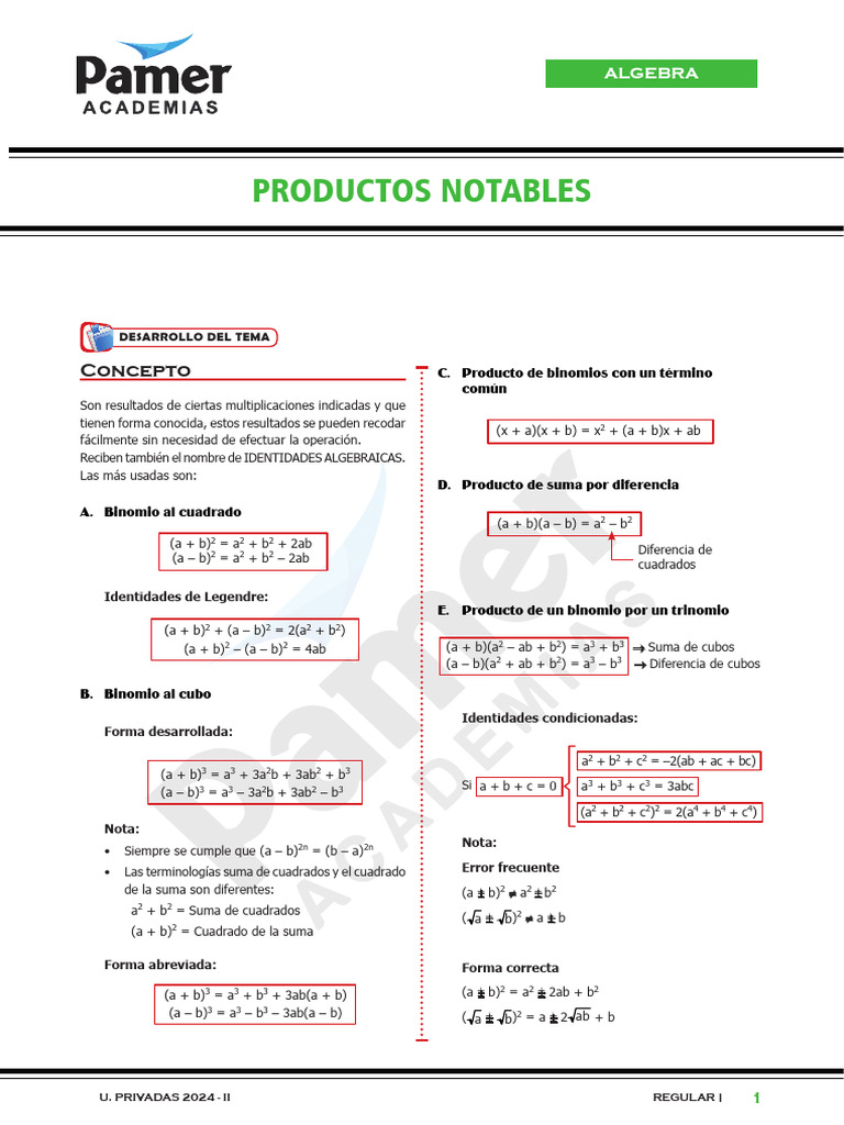 Clase 2 Algebra | PDF | Matemáticas | Álgebra
