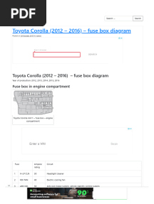 Toyota Corolla (2012 - 2016) - Fuse Box Diagram - Auto Genius