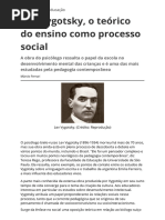 Teoria Socioconstrutivista de Vygotsky | PDF | Aprendizado | Psicologia