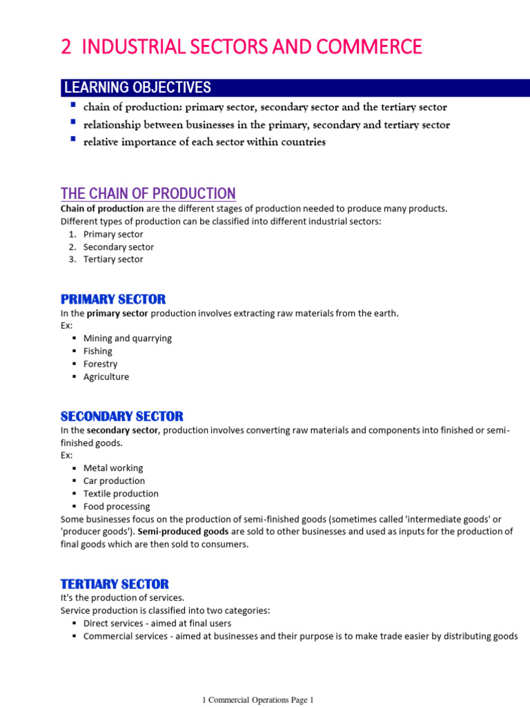 2 Industrial Sectors and Commerce | PDF | Goods | Secondary Sector Of ...