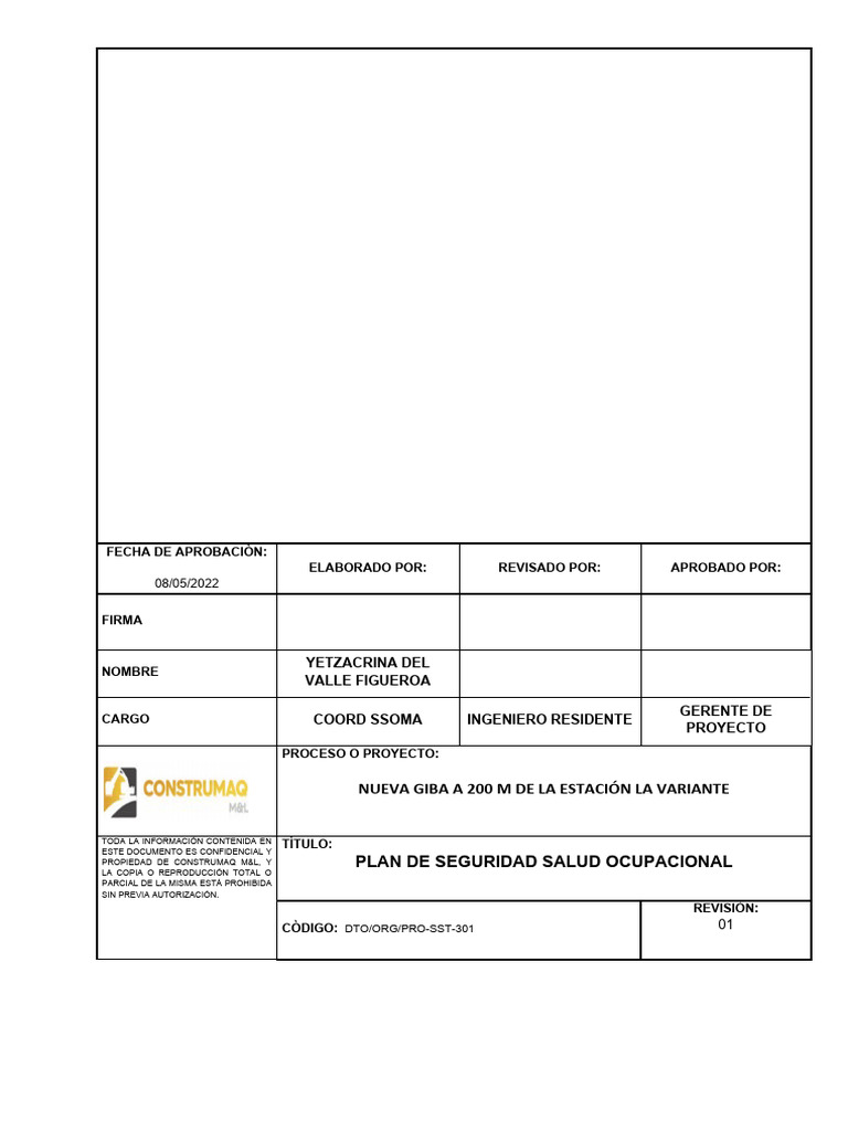 Plan de Seguridad | PDF | Seguridad y salud ocupacional | Riesgo