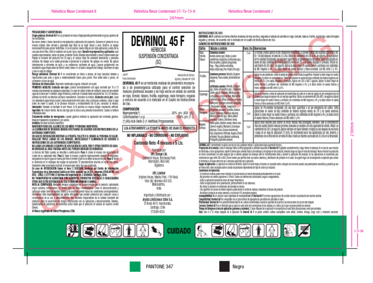 DEVRINOL 45 F Etiqueta 27-01-2022 | PDF | Agua | Riego