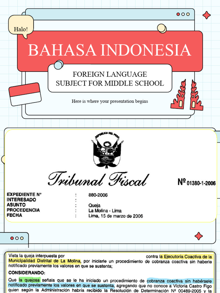 Bahasa Indonesia Foreign Language Subject For Middle School by Slidesgo ...