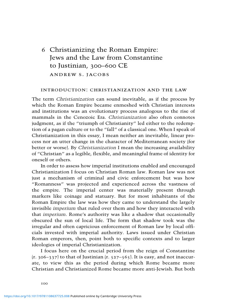 Christianization of the Roman Empire 300-600 CE | PDF | Roman Empire ...