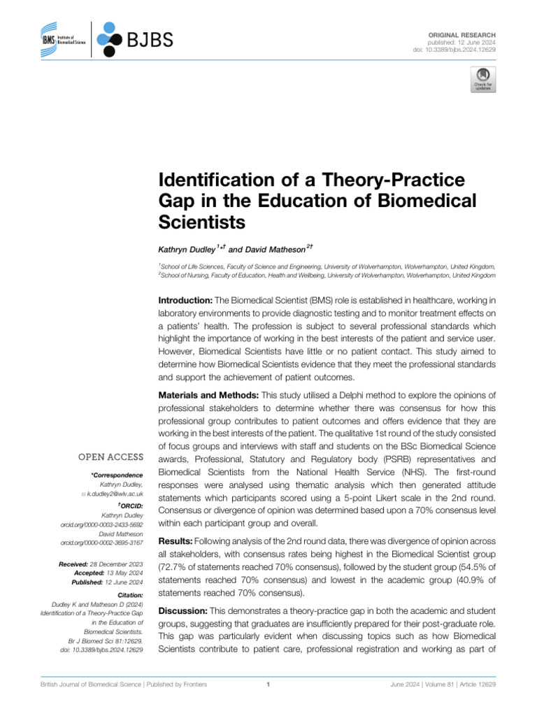 Identification of A Theory-Practice Gap in The Edu | PDF | Caregiver ...