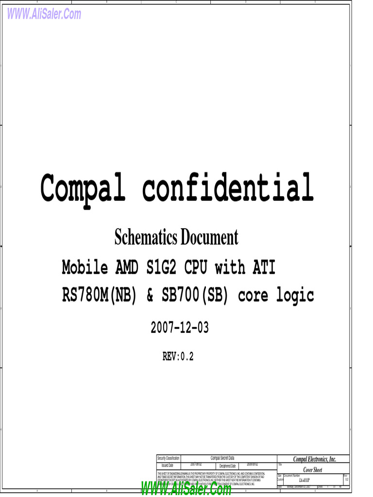 Compal Electronics AMD CPU Schematics | PDF | Physical Layer Protocols ...