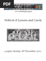 Festival of Lessons and Carols: 4.30pm, Sunday 18 December, 2011