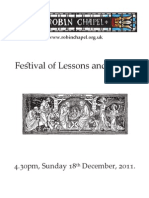 Festival of Lessons and Carols: 4.30pm, Sunday 18 December, 2011