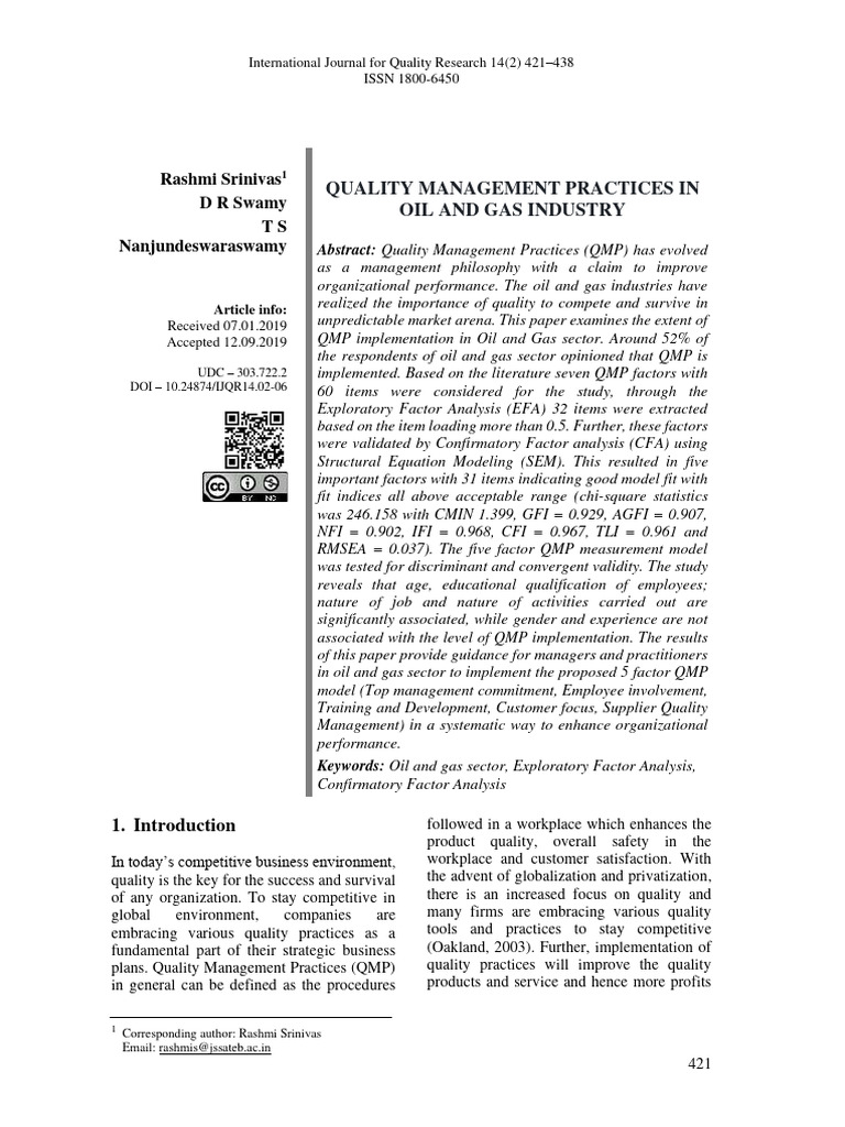 Quality Management in Oil and Gas Sector | PDF | Business