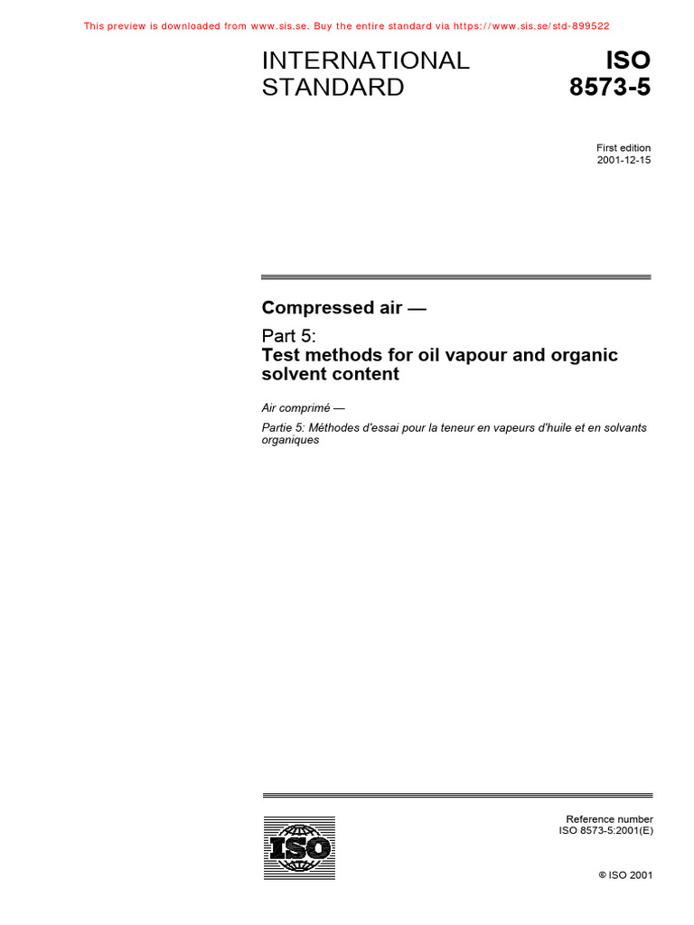 Iso 8573-5-2001 | PDF | International Organization For Standardization ...