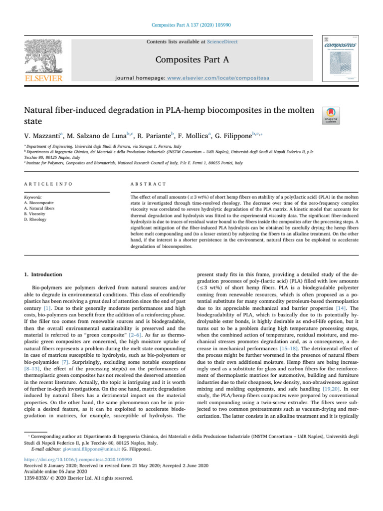Natural Fiber Induced Degradation in PLA He - 2020 - Composites Part A ...