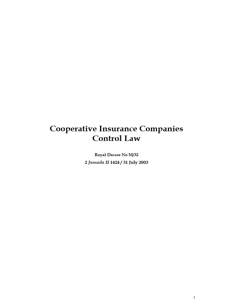Saudi Cooperative Insurance Law Overview | PDF | Insurance | Audit