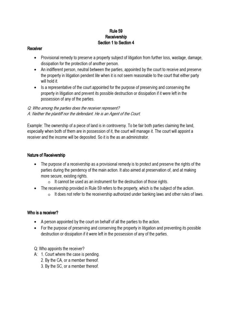 Understanding Rule 59: Receivership Basics | PDF | Mortgage Law ...