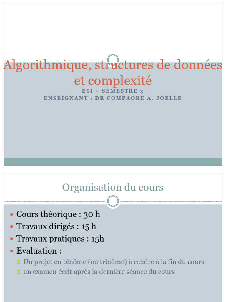 Algorithmique et Structures de Données | PDF | Programmation dynamique ...
