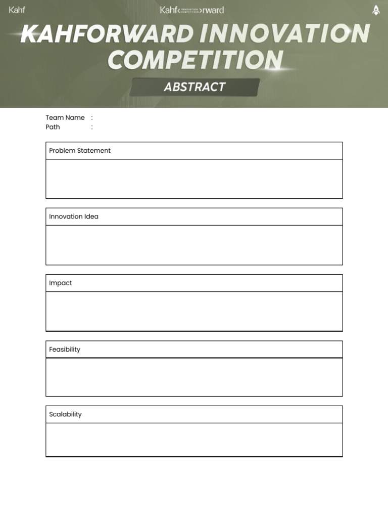 (TEMPLATE ABSTRACT) Kahforward Innovation Competition | PDF | Self ...