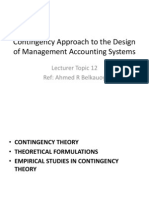 Contingency Approach To The Design of Management Accounting Systems